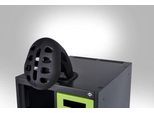 C+P Feuerwehrspind Evolo, Modell EXPERT, 2 Abteile, B 600 x T 500 x H 1850 mm, Bodengleiter, Helmhalter, lichtgrau RAL 7035