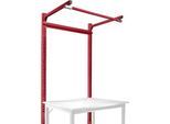 Aufbauportal m. Ausleger, Grundtisch SPEZIAL Arbeitstisch/Werkbank UNIVERSAL/PROFI, 1250 mm, rubinrot