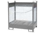 Fass-Stapelpalette Bauer FSP-2 D, Wände aus Drahtgitter, für 2 x 200 l Fass, grau