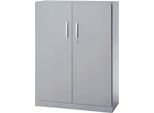 Büroschrank, 3OH, abschließbar, mit aufliegenden Türen, B 950 mm, Weißalu