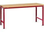 Manuflex Grundtisch UNIVERSAL Spezial, 1750 x 1000 mm, Multiplex natur, rubinrot