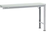 Manuflex Ansatztisch UNIVERSAL Spezial, 1500 x 800 mm, Kunststoff lichtgrau, alusilber