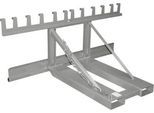 Bauer Mülltonnen-Heber MH-III, mit Gummianschlag, für 3x 80- bis 360-L-MGB, L 1030 x B 1595 x H 680 mm, lackiert, mausgrau RAL 7005