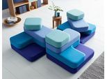 Nowy Styl Sitzsystem TAPA Square, Stoff, modular, mit Drehmechanismus, B 900 x T 900 x H 620 mm, blau/blau