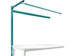 Aufbauportal m. Ausleger, Ansatztisch STANDARD Arbeitstisch/Werkbank UNIVERSAL/PROFI, 1750 mm, wasserblau