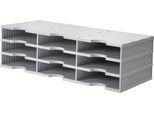 styro® Sortierstation styrodoc Standard, DIN C4, 3 Etagen/3-reihig/9 Fächer, grau/grau