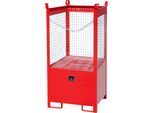 Fass-Stapelpalette Bauer FSP-1 D, Drahtgitter-Wände, Kapazität 1 x 200 l Fass, rot