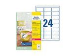 Avery Zweckform Wetterfeste Folien-Etiketten L4773REV-20, 63,5 x 33,9 mm, wiederablösbar, weiß