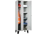 Schäfer Shop Select Kleiderspind, mit 2 Abteilen, mit Füßen, Drehriegelverschluss, lichtgrau/lichtgrau