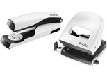 LEITZ® Bürolocher + Tischheftgerät Wow SET, perlweiß