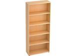 Regal für Anbauwand TARA, 5 Ordnerhöhen, stapelbar, B 800 x T 330 x H 1880 mm, Ahorn-Dekor