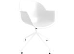 meet by Paperflow Schalenstuhl Moon, 2er-Set, B 600 x T 575 x H 830 mm, um 360° drehbar, Polypropylen & Stahl lackiert, weiß