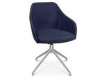 Konferenzsessel Topstar Sitness Life 2.1, dreh-/sitzhöhenverstellbar, Armlehnen, B 350-480 x T 460 x H 460-490 mm, 4-Fußgestell, Alu matt & Stoff, d.blau