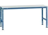 Manuflex Grundtisch UNIVERSAL Standard, Tischplatte Melamin, 2000x800, brillantblau