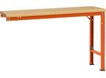 Manuflex Ansatztisch UNIVERSAL Spezial, 1500 x 800 mm, Multiplex natur, rotorange