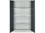 Schäfer Shop Select Materialschrank MSI 16409i, B 950 x T 400 x H 1535 mm, 3 Böden, Stahl, lichtgrau/anthrazitgrau