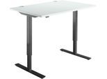 Schreibtisch Start Off, elektrisch höhenverstellbar, Rechteck, T-Fuß, B 1200 x T 800 x H 755-1255 mm, lichtgrau/schwarz
