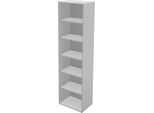 Schäfer Shop Genius Regal TETRIS WALL, 6 Ordnerhöhen, B 600 x T 420 x H 2250 mm, lichtgrau