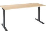 Schäfer Shop Select Schreibtisch ERGO-T 2.0, Rechteck, T-Fuß, B 1800 x T 800 x H 675-895 mm, Ahorn/anthrazit