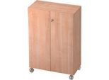 Rollenschrank TOPAS LINE, 3 Ordnerhöhen, Türen abschließbar, Nußbaum-Dekor/Nußbaum-Dekor