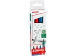 Whiteboardmarker Edding 361, Rundspitze, Strichstärke 1 mm, trocken abwischbar, mit Kappe und Clip, nachfüllbar, farbsortiertes 4er-Set