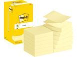 POST-IT Haftnotizen Super Sticky Z-Notes R330, 76 x 76 mm, wiederablösbar, cellophanfrei verpackt, 12 x 100 Blatt, gelb