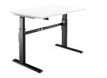 Schäfer Shop Select Schreibtisch, elektrisch höhenverstellbar, Rechteck, C-Fuß, B 1200 x T 800 x H 725-1185 mm, weiß/schwarz