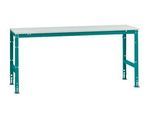 Manuflex Grundtisch UNIVERSAL Standard, Tischplatte Kunststoff, 2000x800, wasserblau