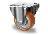 CASCOO Bockrolle DAU5, mit Rad-ø 100 mm x B 40 mm, Aluminium-Felge, Polyurethan-Lauffläche, braun, Doppelkugellager, bis 250 kg