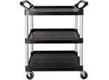 Rubbermaid Servicewagen Utility Cart, 3 Etagen, offene Ausführung, bis 90 kg, schwarz
