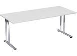 Schreibtisch PALENQUE, C-Fuß, Rechteck, B 1800 x T 800 x H 720 mm, lichtgrau