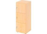 Schließfachschrank Topas Line, 3 Ordnerhöhen, 3 Fächer, Zylinderschloss, B 400 x T 420 x H 1100 mm, Ahorn/Ahorn