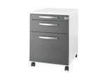 Schäfer Shop Select Rollcontainer Login, HR-Auszug+Utensilienauszug+Schublade, abschließbar, Holz, B 431 x T 580 x H 595 mm, weiß/graphit