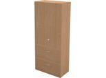Schäfer Shop Genius Hängeregistraturschrank TETRIS WALL, 3 Ordnerhöhen, 2 Schübe, B 800 x T 440 x H 1880 mm,