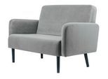 Zweisitzer Sofa meet by Paperflow LISBOA, Samtbezug grau, Fußgestell schwarz, B 1240 x T 815 x H 830 mm