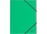 Leitz® Sammelmappe Recycle, A4, 6 Fächer mit Blanko-Taben, Inhaltsverzeichnis, Gummibandverschluss, 100 % recycelbar, Karton, grün