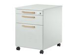 Schäfer Shop Select Rollcontainer Start Off Wood, Schub, Hängeregister & Utensilienauszug, B 432 x T 580 x H 595 mm, lichtgrau