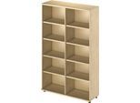 Schäfer Shop Genius Regal TETRIS WOOD, 5 OH, Höhe inkl. Gleiter, B 1200 mm, Ahorn-Dekor