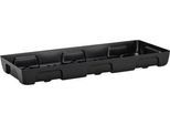 Auffangwanne für Kleingebinde CEMO 10/4, Volumen 21 l, für Regalfachmaß 1000 x 400 mm, ohne Gitterrost, mit Zulassung, stapelbar, Polyethylen, schwarz