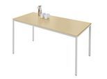 Schäfer Shop Pure Stahlrohrtisch, Rechteck, Quadratrohrfuß, B 1600 x T 800 x H 720 mm, Ahorn/weißaluminium