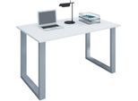 Schreibtisch, Rechteck, Bügelfuß, B 1100 x T 500 x H 760 mm, weiß/silber