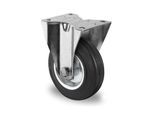 CASCOO Bockrolle SWS4, mit Rad-ø 80 mm x B 35 mm, Stahl-Felge, Vollgummi-Lauffläche, schwarz, Rollenlager, bis 70 kg
