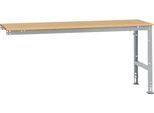 Manuflex Ansatztisch UNIVERSAL Standard, 2000 x 800 mm, Multiplex natur, alusilber