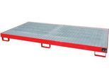 Regalwanne Typ RW/GR 2700-1, mit Gitterrost, rot RAL3000