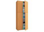 Flügeltürenschrank, aus Holz, 5 OH, Griffknöpfe, höhenverstellbare Fachböden, B 700 x T 400 x H 1780 mm, Buche