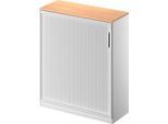 Schäfer Shop Genius Querrollladenschrank TETRIS SOLID, 3 OH, B 1000 mm, inkl. 19 mm Abdeckplatte, Buche-Dekor/weißalu/weißalu