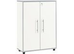 Schäfer Shop Select Aktenschrank Moxxo IQ, Holz, 2 Böden, 3 OH, B 801 x T 362 x H 1115 mm, abschließbar, weiß