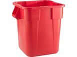 Rubbermaid Abfallbehälter Brute, eckig, L 550 x B 550 x H 572 mm, 105 l, Kunststoff, rot