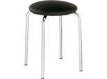 Nowy Styl Hocker, stapelbar, 4-Fuß-Gestell, Kunstleder-Bezug, H 440 mm, schwarz
