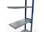 Schulte Lagertechnik Fachbodenregal-Stecksystem MULTIplus 250, Anbauregal, Längenriegel, 2500x750x300 mm, 6 Böden, enzianblau/verzinkt